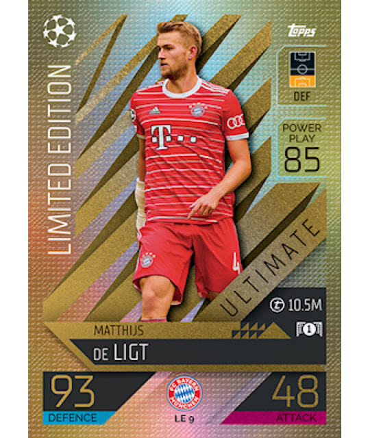 Topps Match Attax Extra Champions League 2022/2023 Limited Edition Matthijs de Ligt (FC Bayern München)